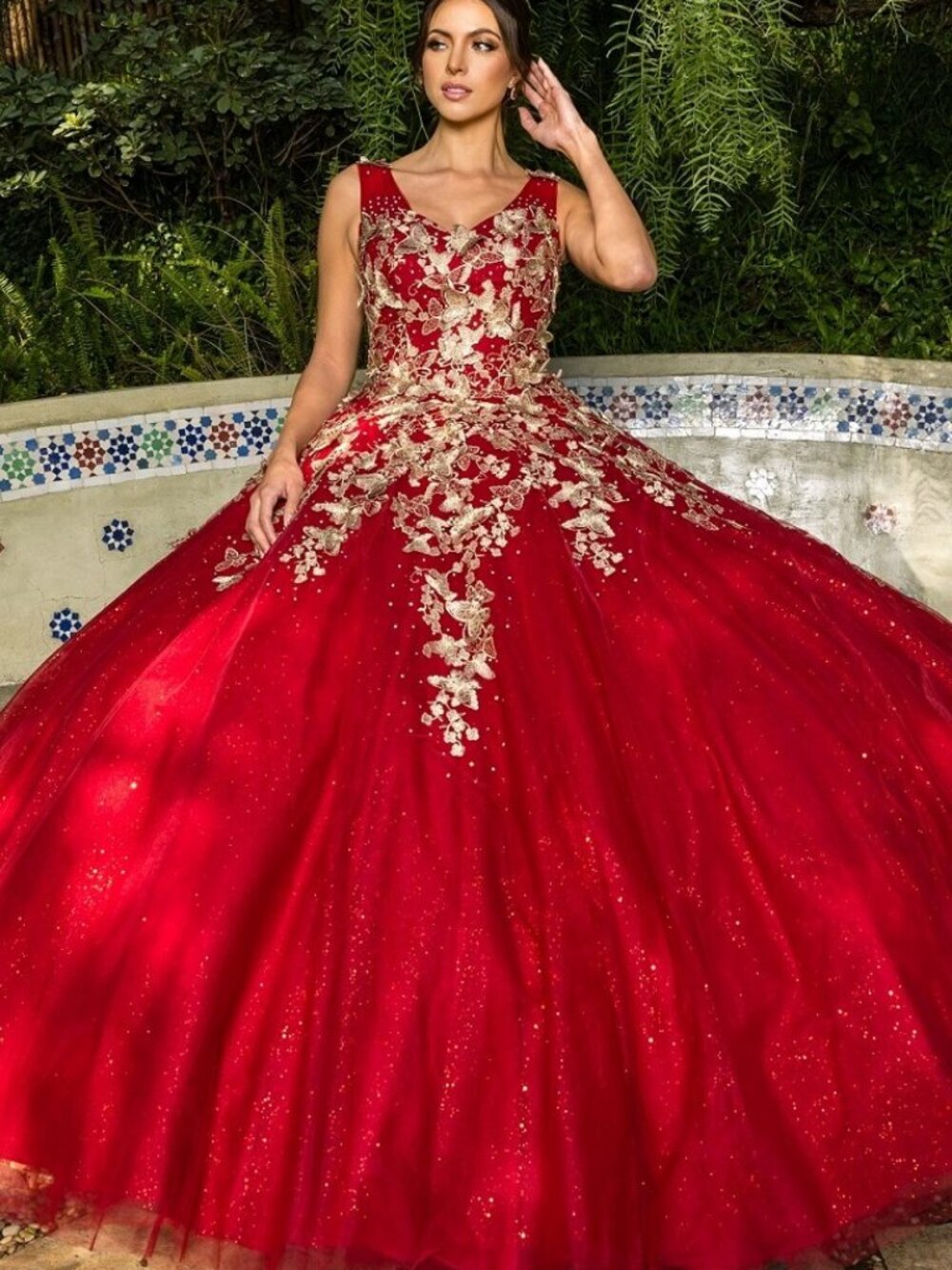NEW BURGUNDY Tulle & Lace Evening Gown Formal Elegant Stunning 8046J